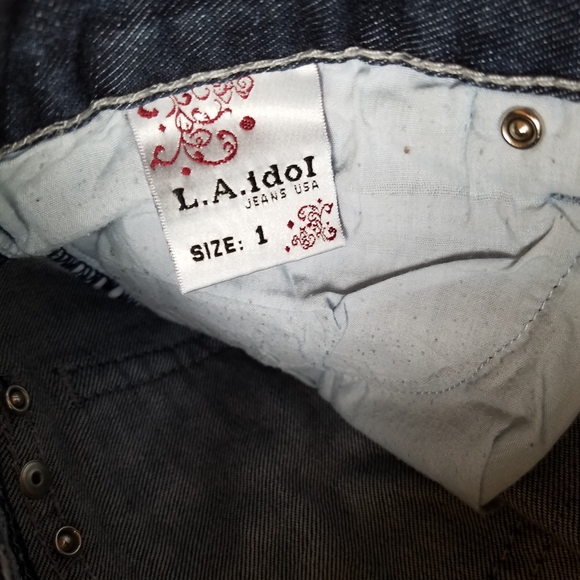 LA Idol USA Blingy Cross Flap Pocket Blue Jean - Picture 6 of 11